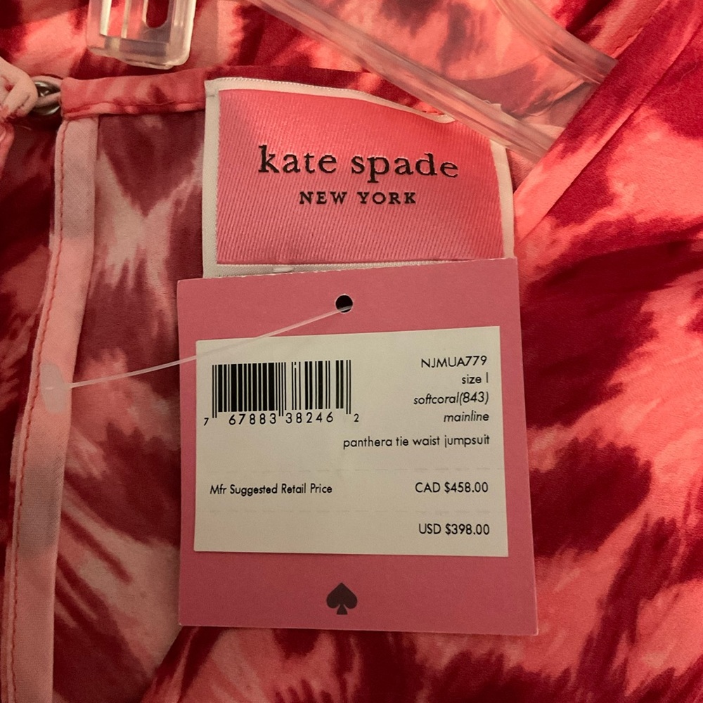 kate spade panthers tie waist jumpsuit. NWT. Large - Picture 10 of 11